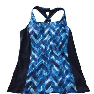 Dolfin Womens Tankini Top Blue Chevron Aquashape Racerback 4G00RT Medium